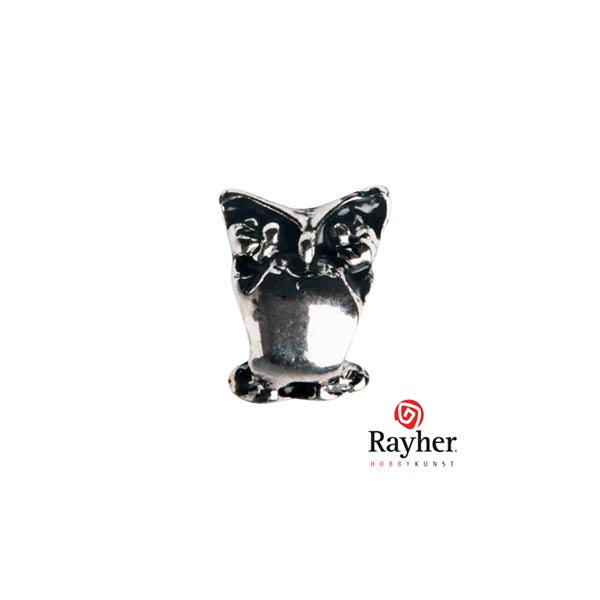 Silver colored Metal deco element Owl