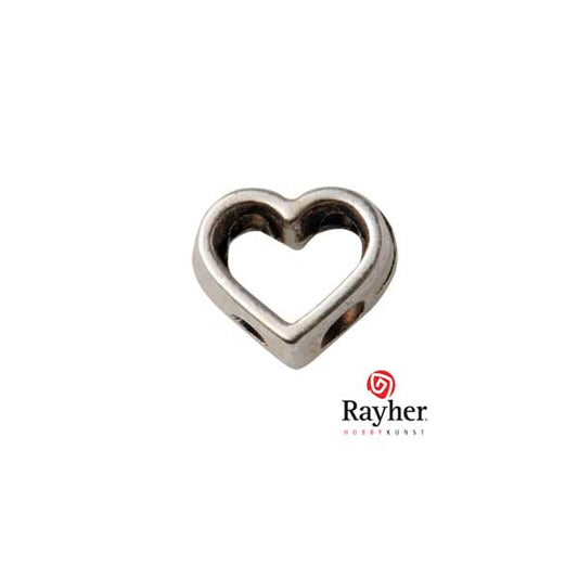 Silver colored metal deco element Heart