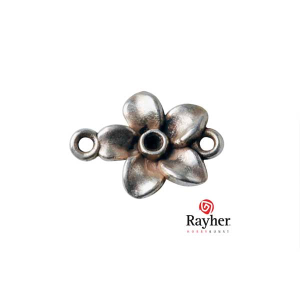 Silver colored metal deco hanger Flower