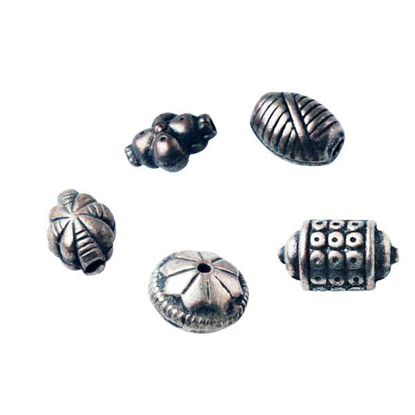 Indian metal bead, 5 pieces