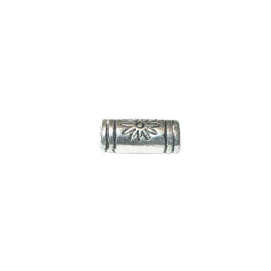 Oblong metal coloured bead