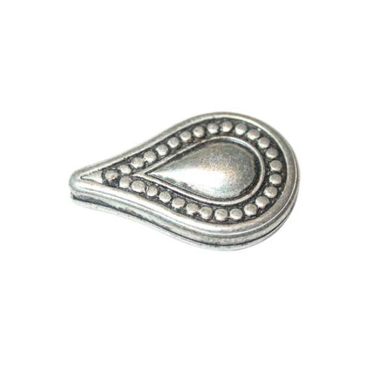 Dropform, silver coloured bead with metal coating