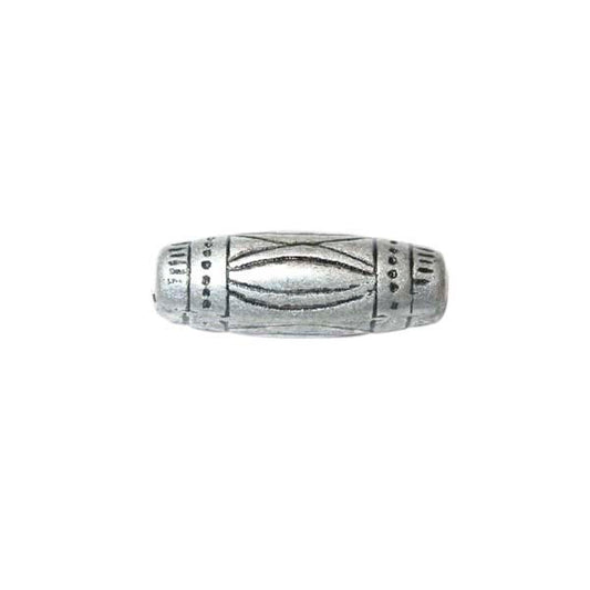 Decorated, silver coloured bead