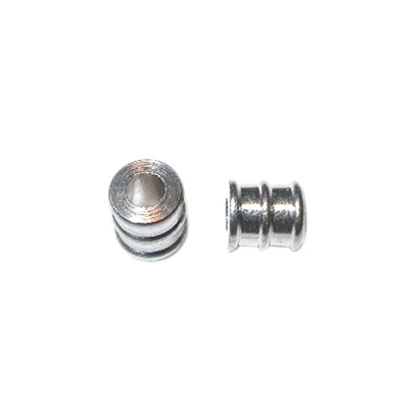 Metal oblong bead with reliëf