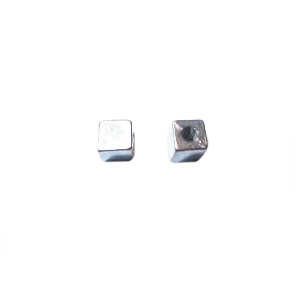 Silver colored square bead