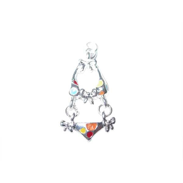 Bikini Charm made of metal with yellow, orange and red