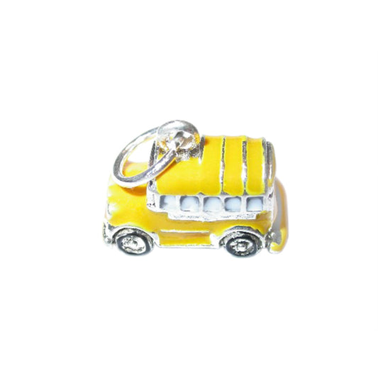 Schoolbus charm made of metal with yellow