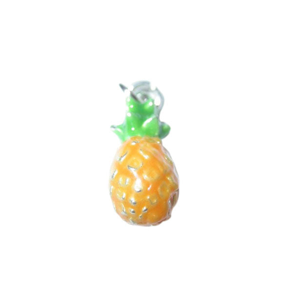 Pineapple Charm made of metal, with yellow and green