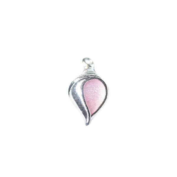 Shell Charm silver colored, made of metal with peach color