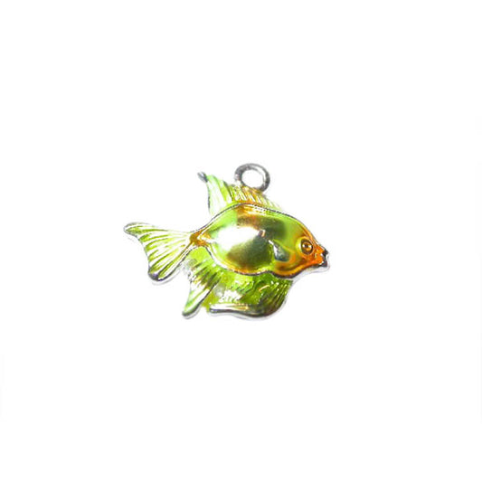 Fish charm made of metal with yellow