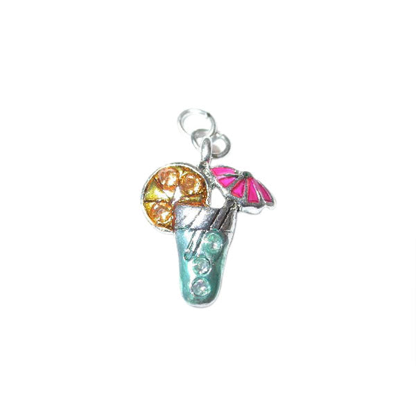 Cocktail for on the beach charm, made of metal