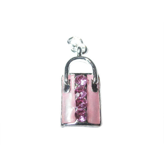 Bag Charm made of metal with pink