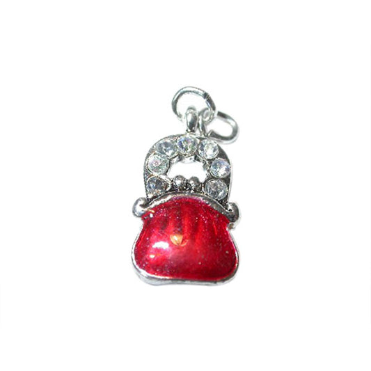 Bag Charm made of metal with red