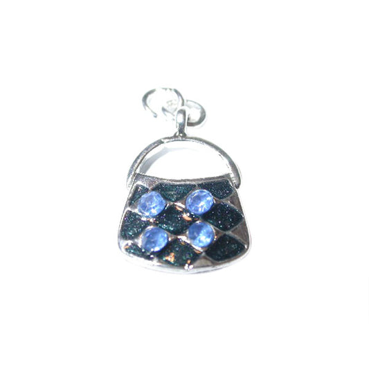 Bag Charm made of metal with blue