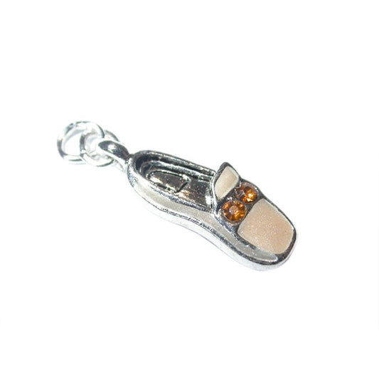 Shoe Charm made of metal with beige