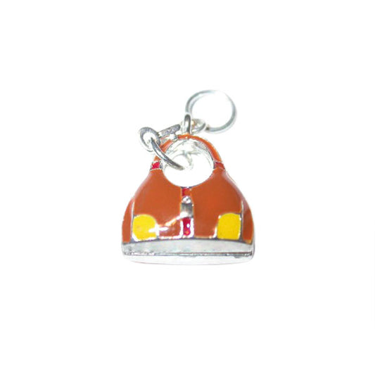 Bag Charm made of metal with brown and yellow