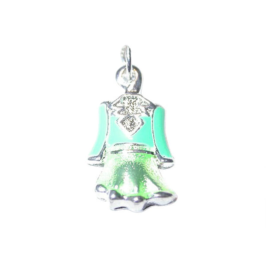 Green dress Charm made of metal