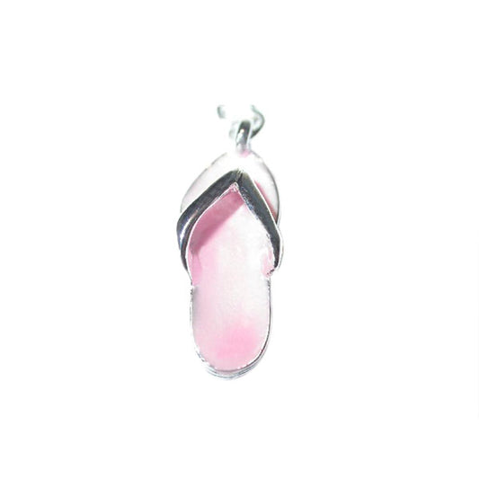Flipflop (shoe) charm made of metal with pink