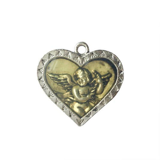 Metal pendant with an angel on it