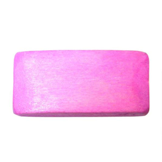 Pink, flat wooden bead