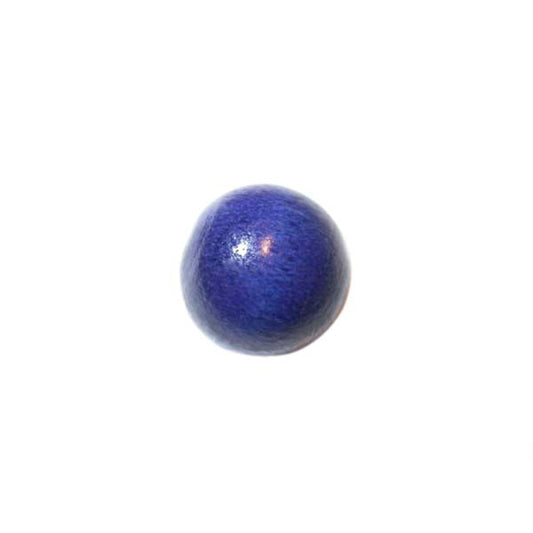 Blue, round wooden bead