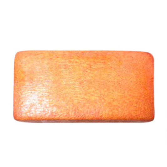 Orange, flat wooden bead