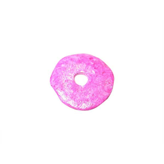 Pink donut ceramic bead