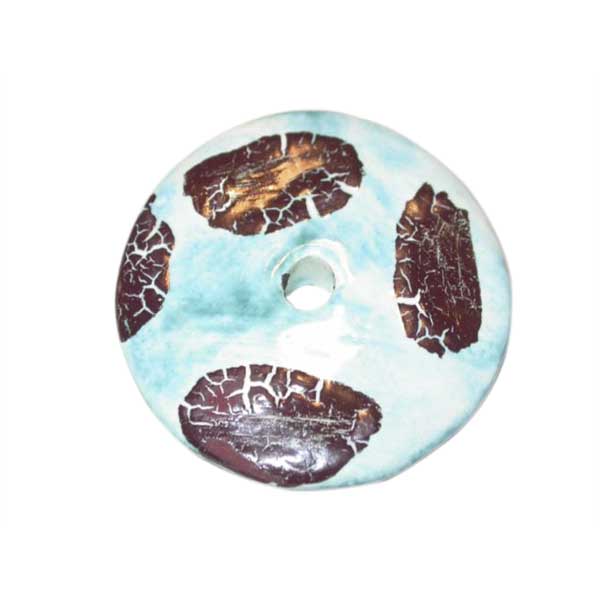 Turquoise, donut, ceramic bead