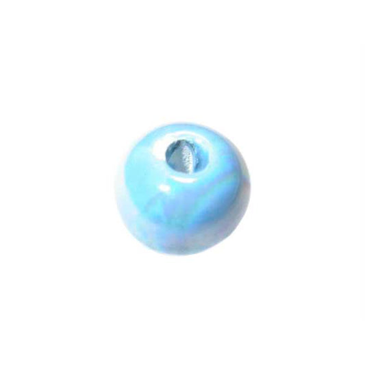 Turquoise, round ceramic bead