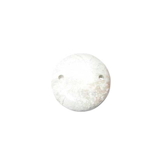 Beige nature stone flat disc with two wire holes