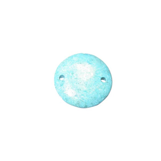 Turquoise nature stone flat disc with two wire holes