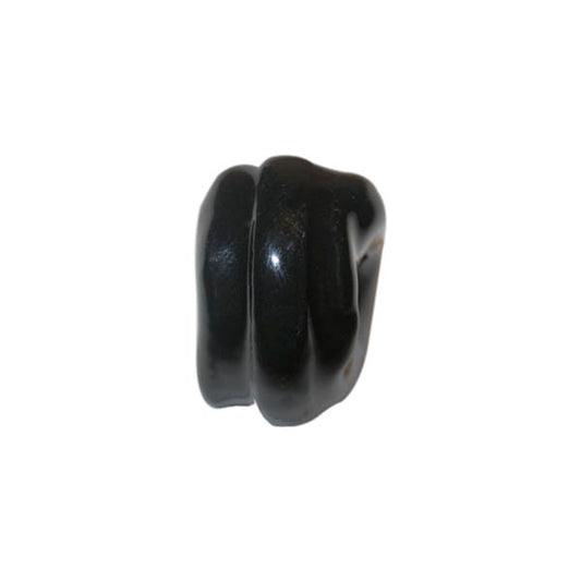 Black ceramic bead with ribbel