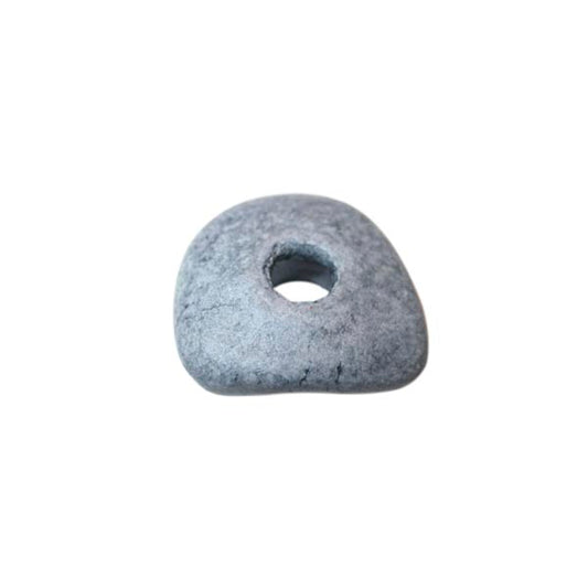 Grey donut ceramic bead