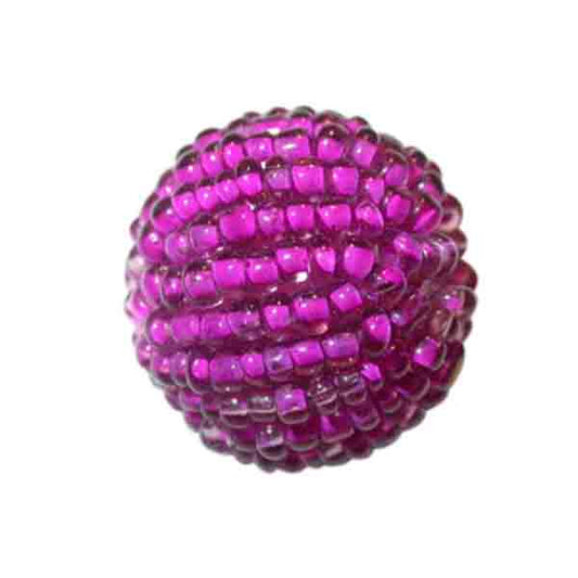 Big pink luster Rocaille ball  made of glass beads