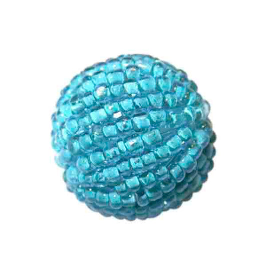 Big turquoise luster Rocaille ball  made of glass beads