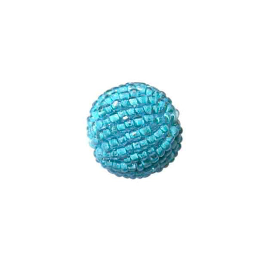 Small turquoise luster Rocaille ball  made of glass beads