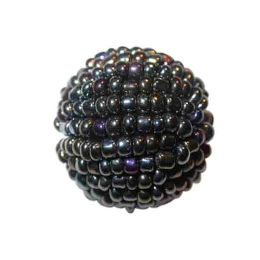 Big black luster Rocaille ball  made of glass beads