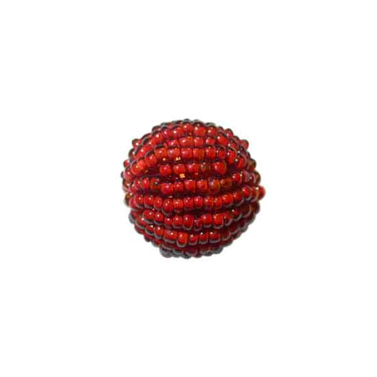 Small red luster Rocaille ball  made of glass beads