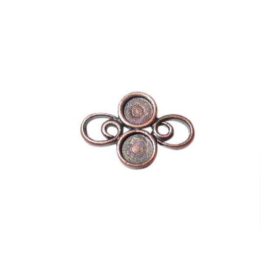 Copper colored metal piece for rhinestones