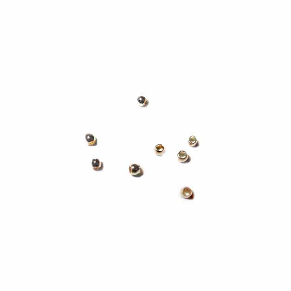 Gold coloured  Crimp bead, 2 mm