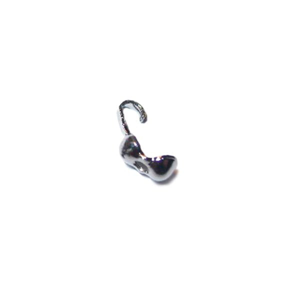 Black Nickel bead tip with hook, per piece