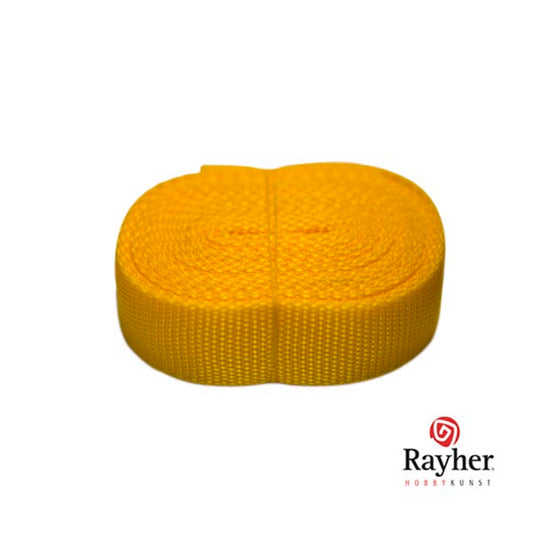 Gele tasriem van polyester 2,5 cm breed
