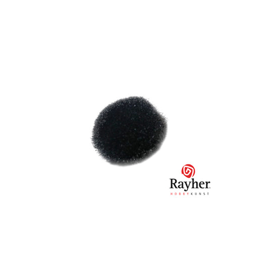 Zwarte pompon 15 mm van Rayher