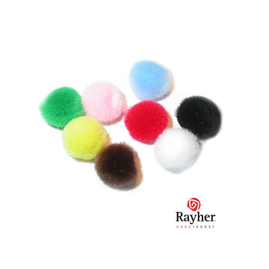 Pompons mixed 25 mm from Rayher, 10 pieces