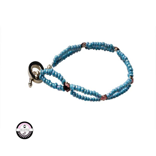 Bracelet with light Blue glass beads