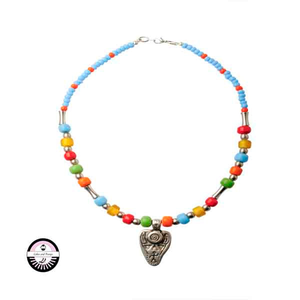 Necklace made with Metalcolored beads