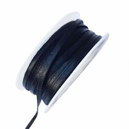 Satin ribbon Black 4 mm