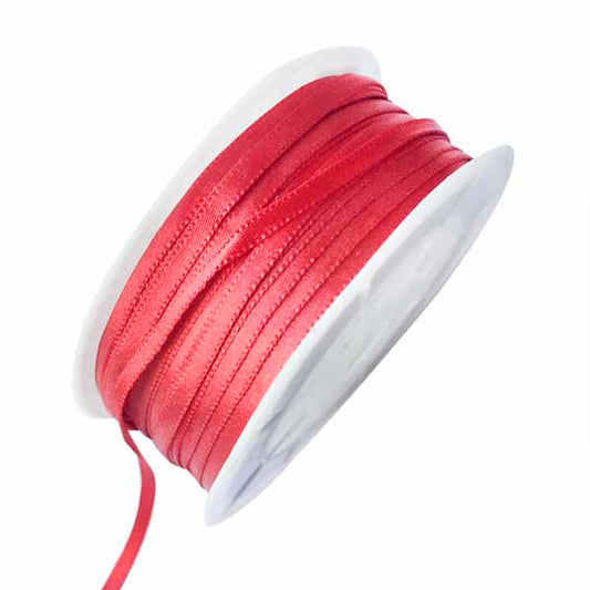 Satin ribbon Red 4 mm