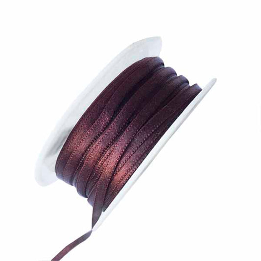 Satin ribbon Darkbrown 4 mm