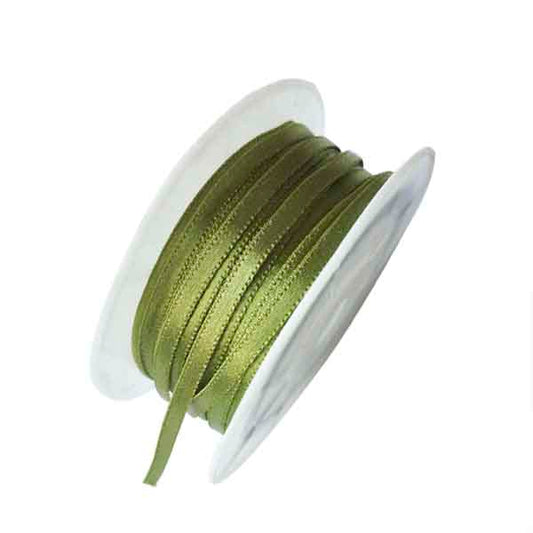 Satin ribbon green 4 mm